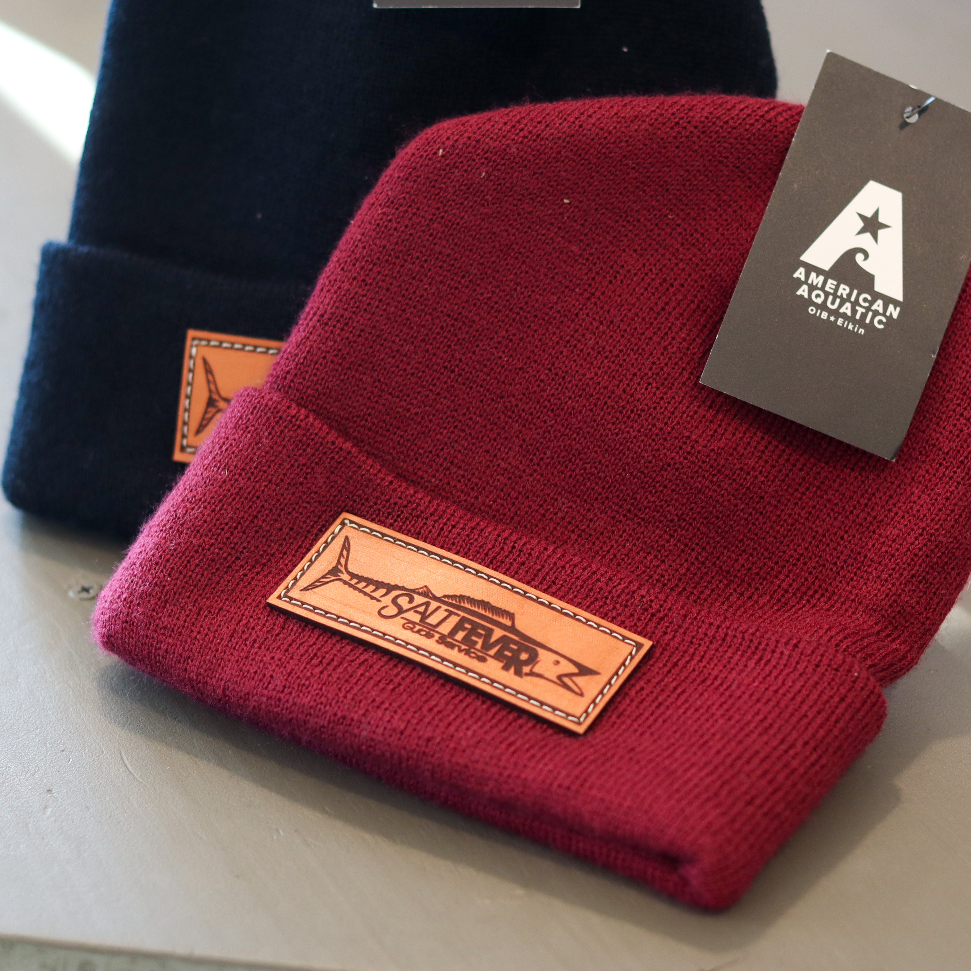 Salt Fever Leather Patch Beanie