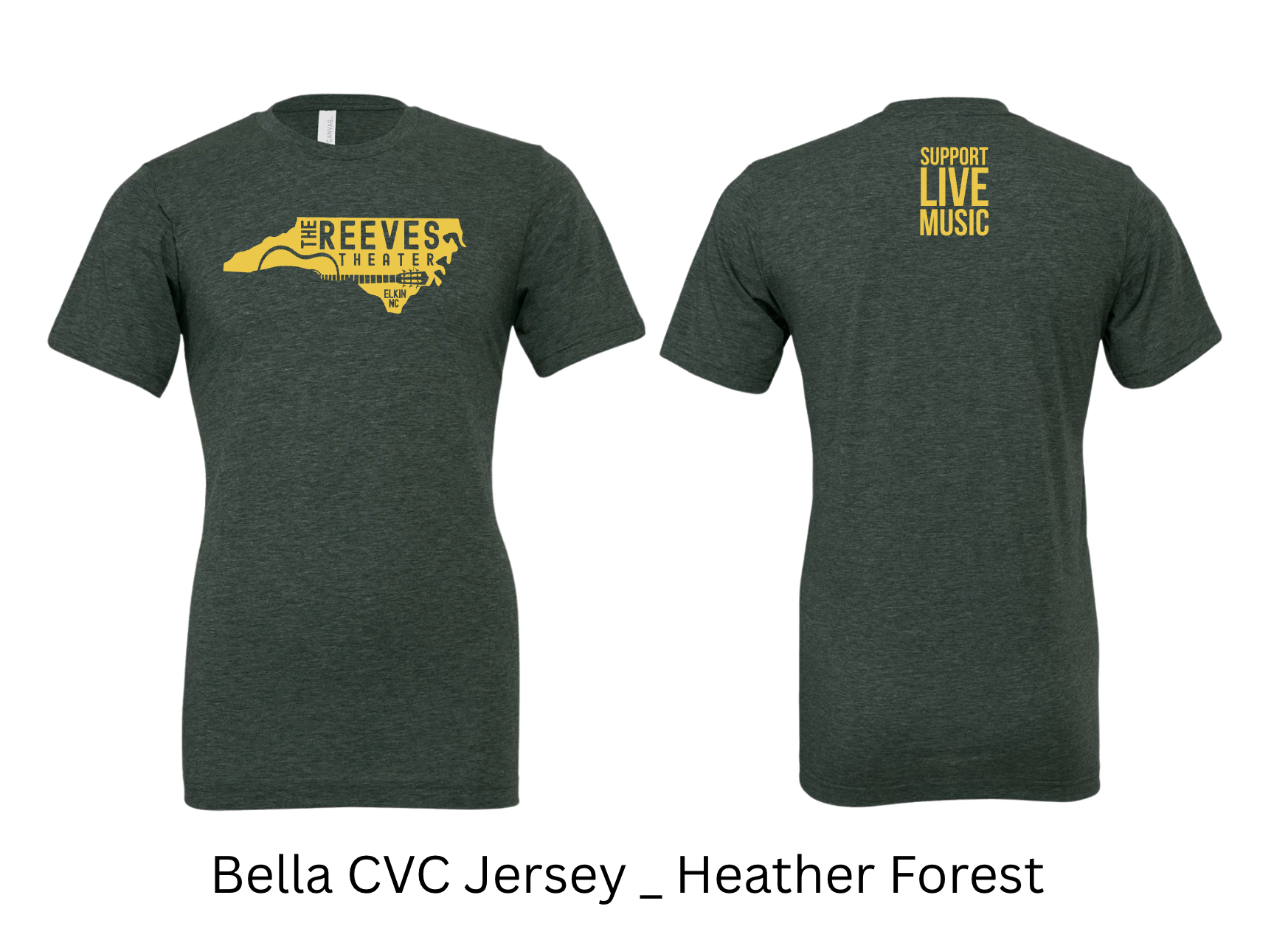 Reeves Support Live Music Green Tee