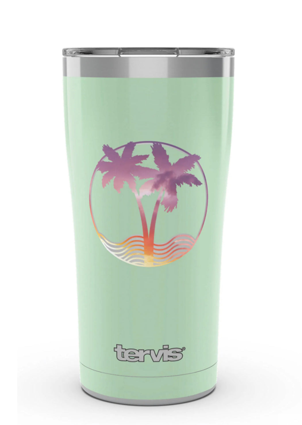 Tropical Tree with Waves 20 oz stainless steel