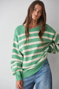 Knit Oversized Striped Sweater Top