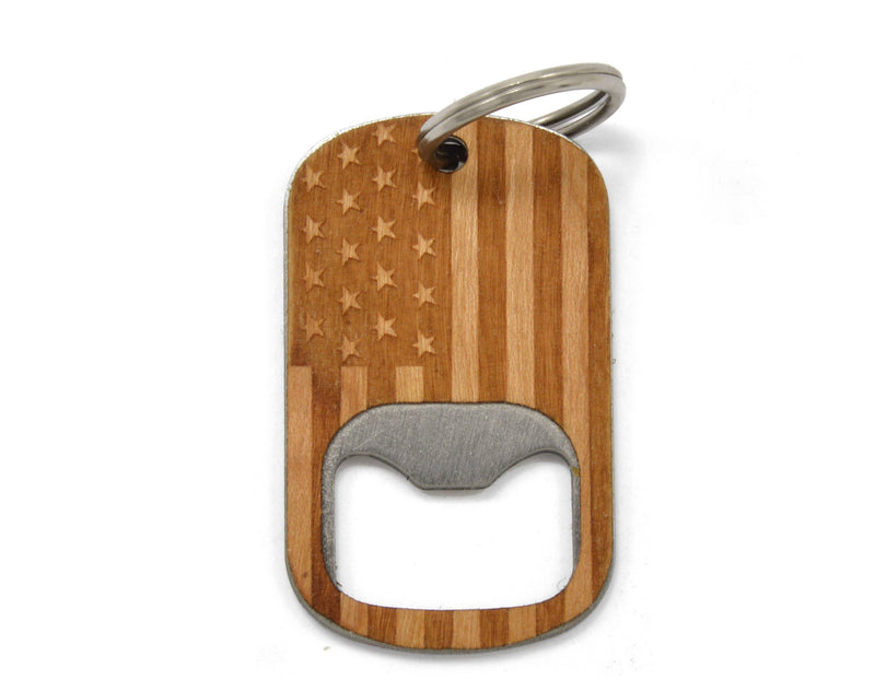 Bottle Opener Keychain - American Flag