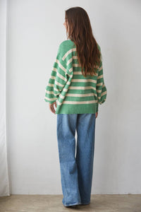 Knit Oversized Striped Sweater Top