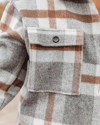 Oversized Plaid Shacket Button Down Flannel Jacket