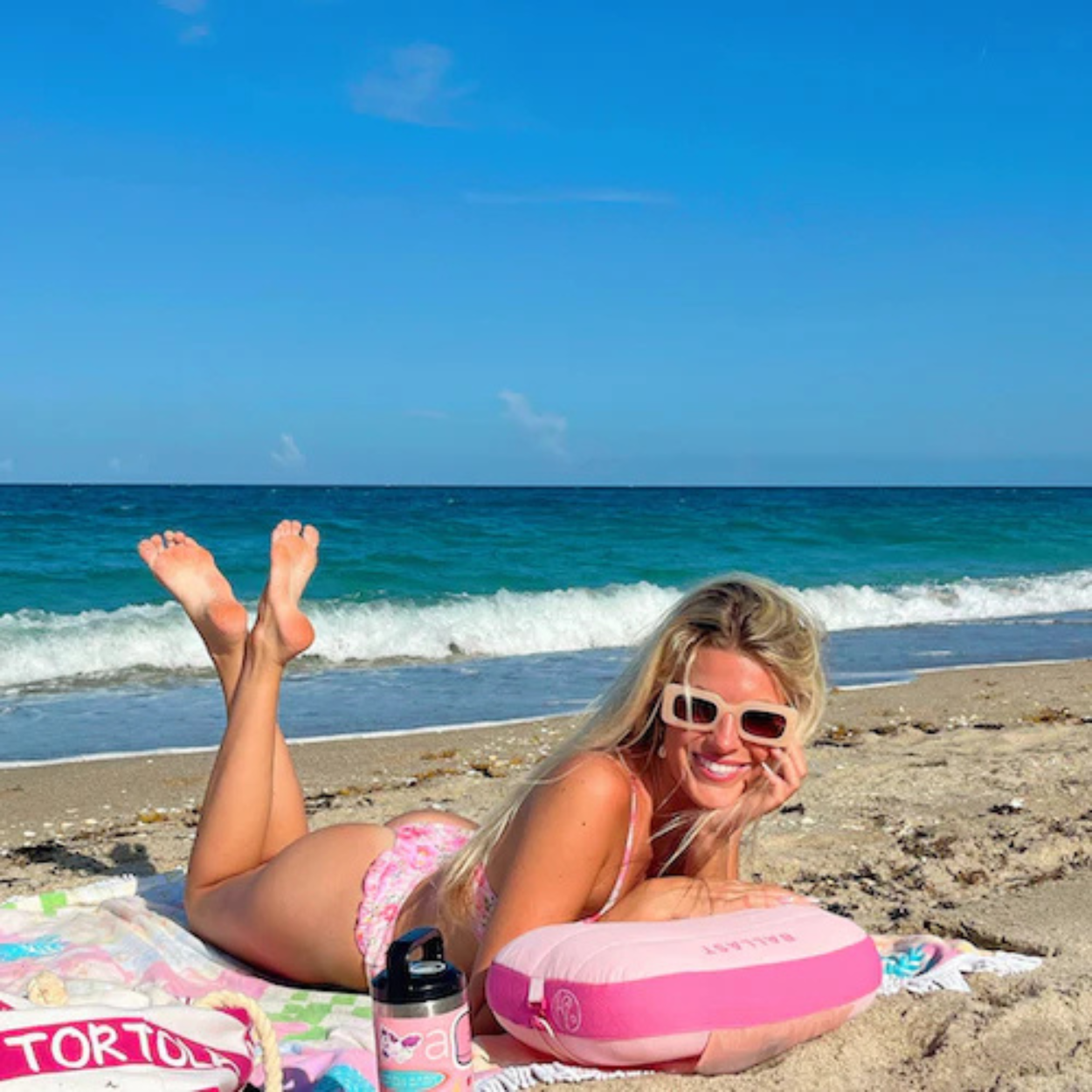 Ballast Beach Pillow - Flamingo Pink