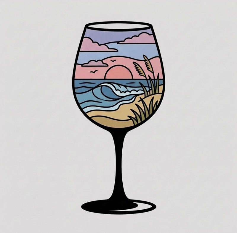 Coastal Sips Sticker