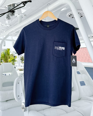 Salt Fever Navy Pocket Crew Tee
