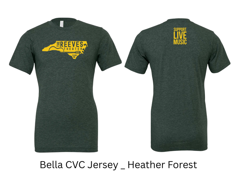 Reeves Support Live Music Green Tee