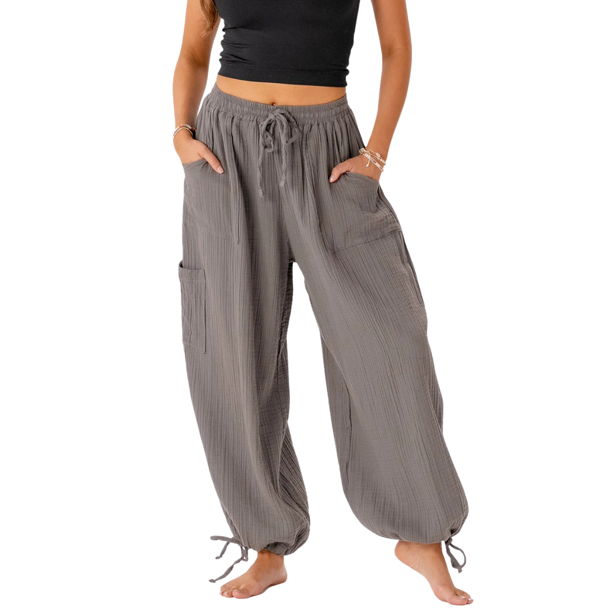 Granite Wide Leg Cotton Pants