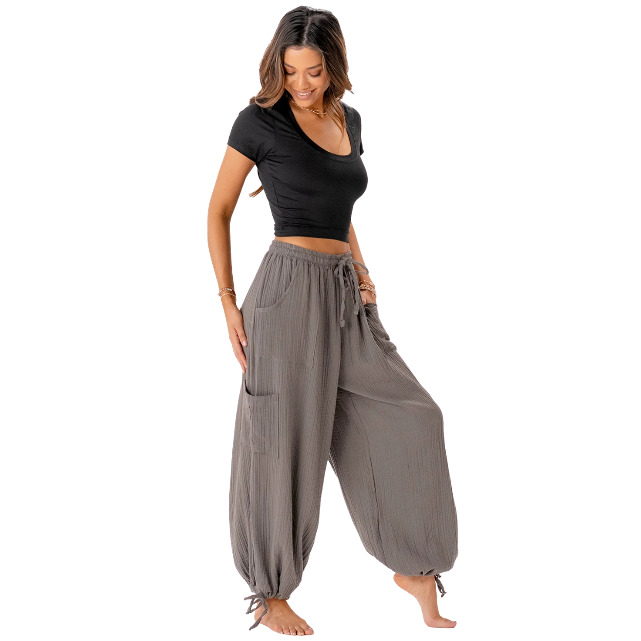 Granite Wide Leg Cotton Pants