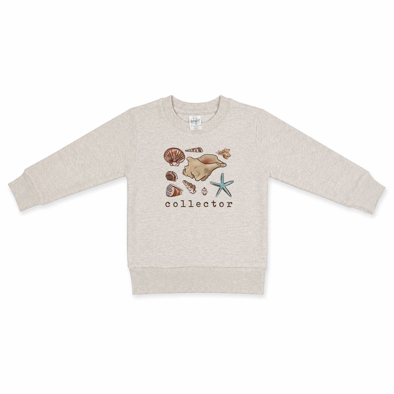 Shell Collector Fleece Lined Kids Beach Vacation Sweatshirt