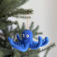 Felt Ornament - Blue Octopus