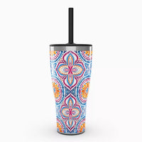 Bright Mandala - 30oz Tervis Traveler® - Stainless Steel Tumbler with Straw Lid