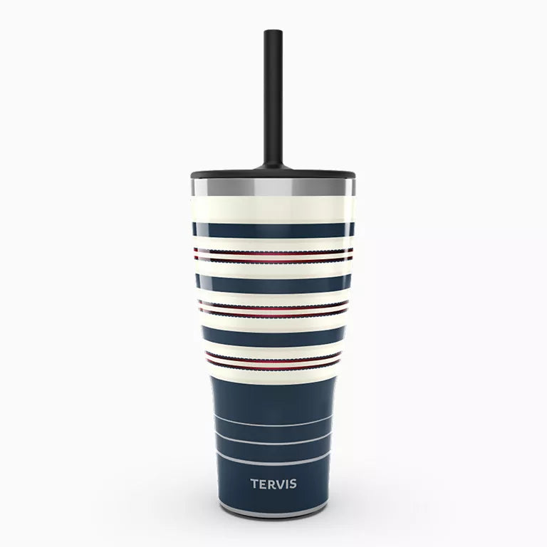 Sailor Stripes -  30oz Tervis Traveler® - Stainless Steel Tumbler with Straw Lid