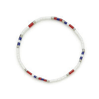 Fourth of July Tile Bead Stretch Bracelet