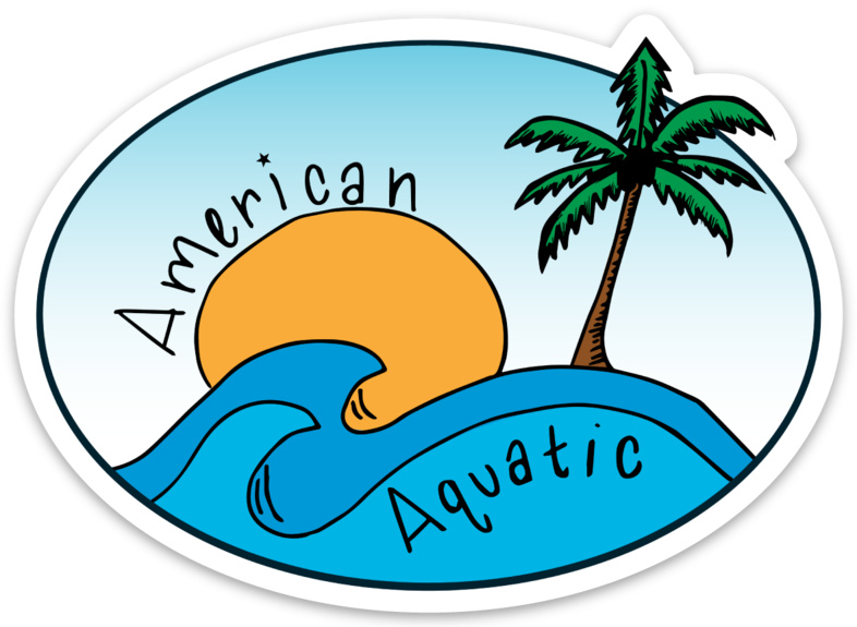 American Aquatic Sunset Sticker