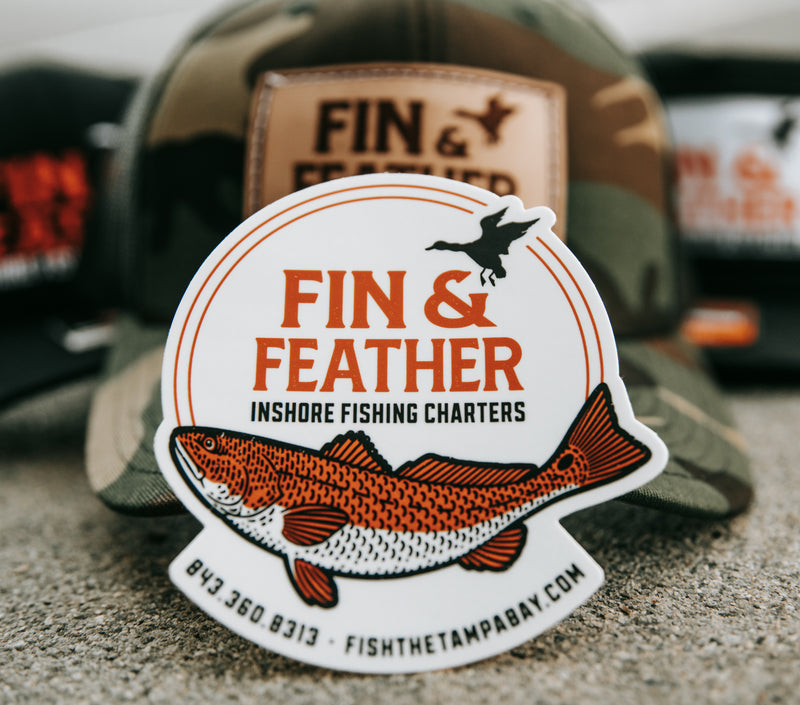 Finleigh Sticker Fin & Feather Round Sticker – American Aquatic