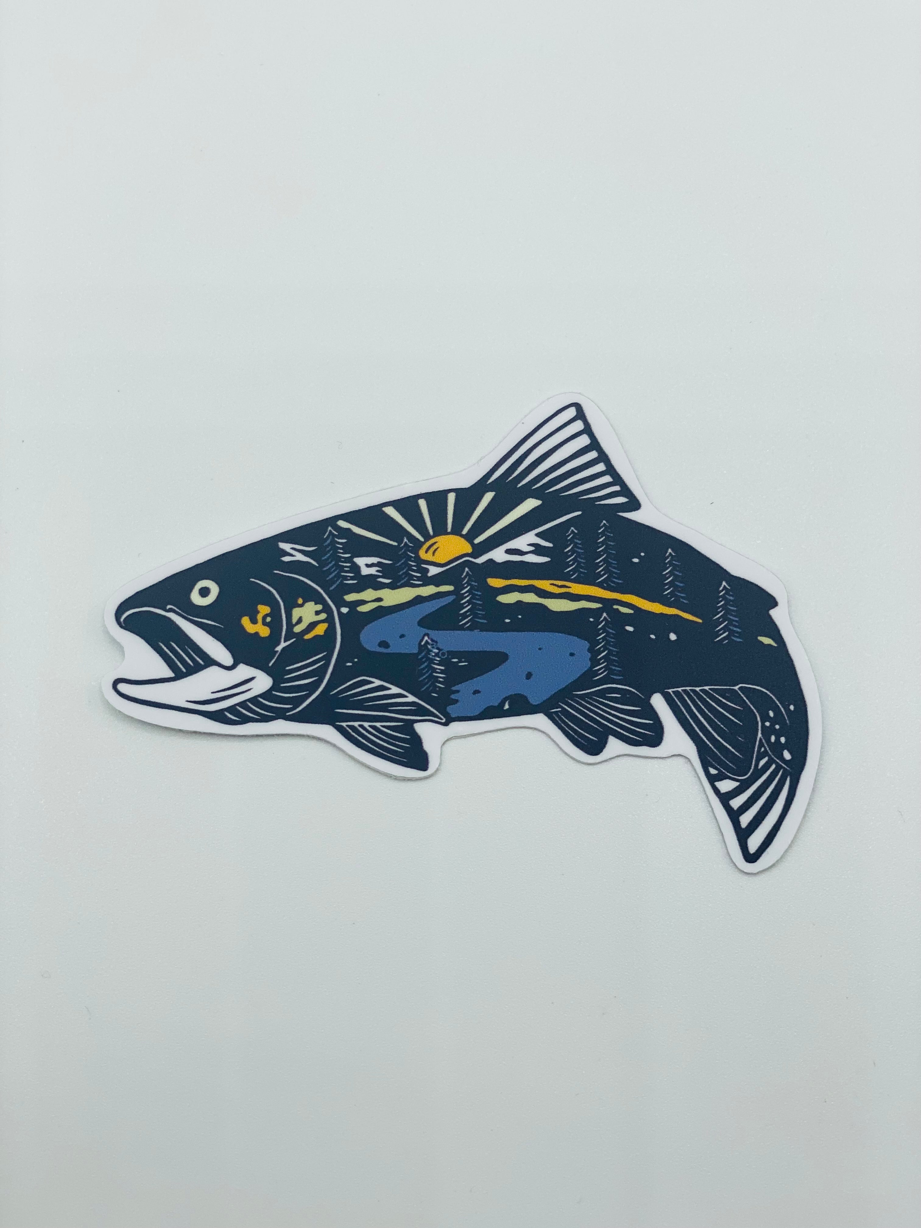 Etched Wildlife Trout Sticker