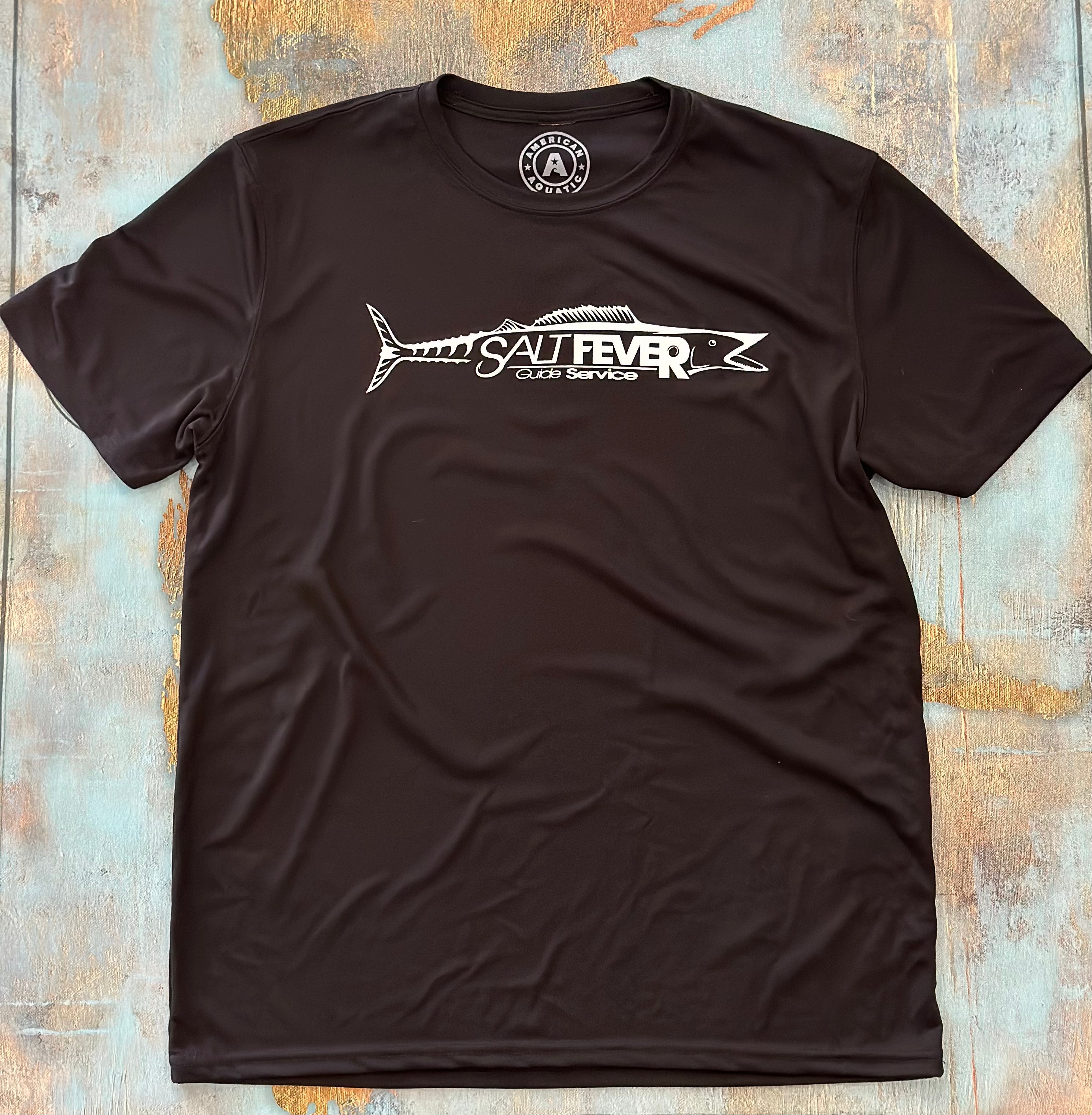 Salt Fever Logo Performance Black Short Sleeve Shirt