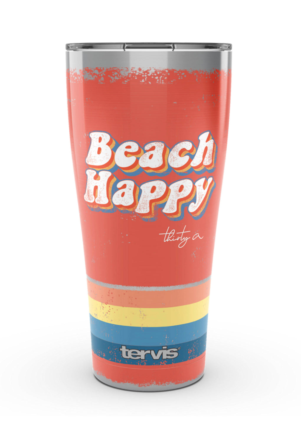 Beach Happy Retro Stripes 30 oz stainless steel